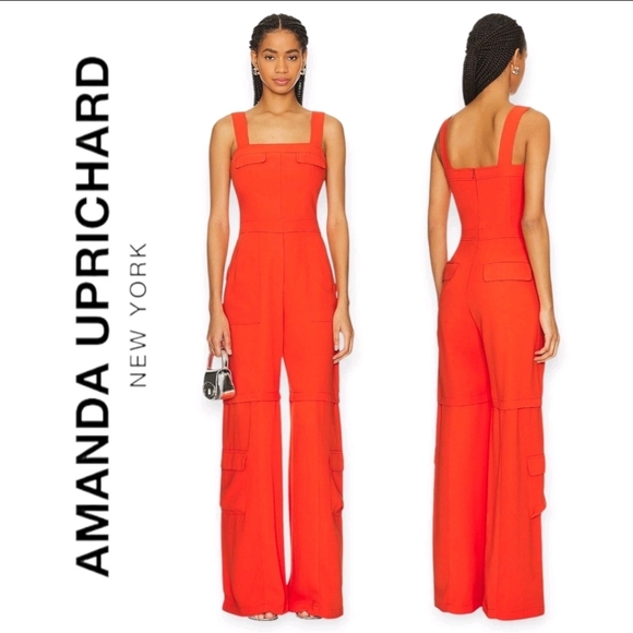 Amanda Uprichard Pants - NEW Amanda Uprichard x REVOLVE  Frida Sleeveless Jumpsuit in Mandarin Size Small